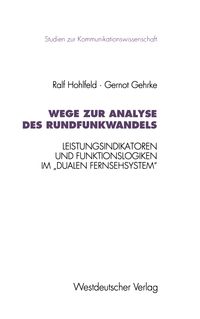 Produktbild: Wege zur Analyse des Rundfunkwandels