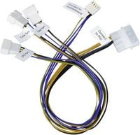 Produktbild: PC-L&uuml;fter Anschlusskabel [3x PC-L&uuml;fter Stecker 3pol., PC-L&uuml;fter Stecker 4pol. - 1x IDE-Strom-Stecker 4pol.] 0.30 m Akasa