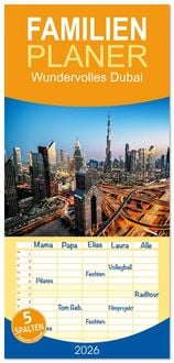 Produktbild: Familienplaner 2026 - Wundervolles Dubai mit 5 Spalten (Wandkalender, 21 x 45 cm) CALVENDO