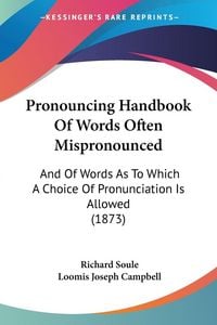 Produktbild: Pronouncing Handbook Of Words Often Mispronounced