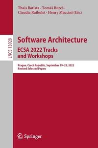Produktbild: Software Architecture. ECSA 2022 Tracks and Workshops