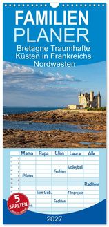 Produktbild: Familienplaner 2027 - Bretagne Traumhafte K&uuml;sten in Frankreichs Nordwesten mit 5 Spalten (Wandkalender, 21 x 45 cm) CALVENDO