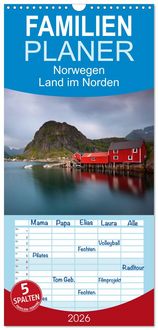 Produktbild: Familienplaner 2026 - Norwegen - Land im Norden mit 5 Spalten (Wandkalender, 21 x 45 cm) CALVENDO