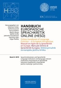 Produktbild: Handbuch Europ&auml;ische Sprachkritik Online (HESO) / Sprachinst