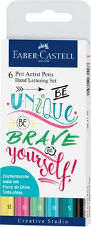 Produktbild Faber-Castell Tuschestifte Pitt Artist Pens Hand Lettering, Pastell, 6er Etui