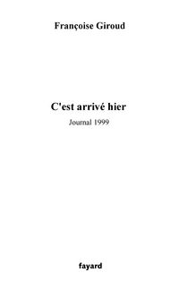 Produktbild: C'est arriv&eacute; hier