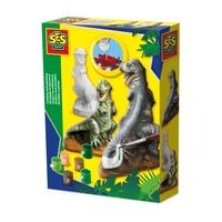 Produktbild: SES® Bastelset Gipsfiguren giessen und anmalen, T-Rex 6 Farben