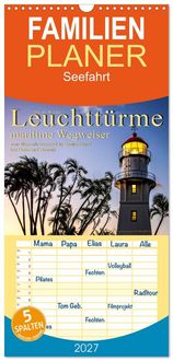 Produktbild: Familienplaner 2027 - Leuchtt&uuml;rme - maritime Wegweiser mit 5 Spalten (Wandkalender, 21 x 45 cm) CALVENDO