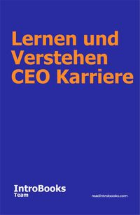 Produktbild: Lernen und Verstehen CEO Karriere