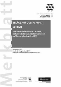 Produktbild: Merkblatt Bel&auml;ge auf Gussasphaltestrich 2022-11 - PDF
