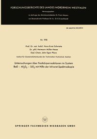 Produktbild: Untersuchungen &uuml;ber Festk&ouml;rperreaktionen im System BaO &mdash; Al2O3 &mdash; SiO2 mit Hilfe der Infrarot-Spektroskopie