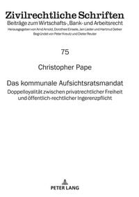 Produktbild: Das kommunale Aufsichtsratsmandat