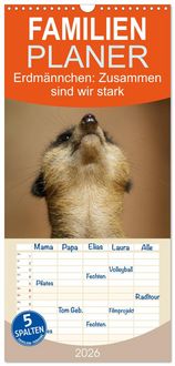 Produktbild: Familienplaner 2026 - Erdm&auml;nnchen: Zusammen sind wir stark mit 5 Spalten (Wandkalender, 21 x 45 cm) CALVENDO