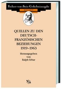 Produktbild: Quellen zu den deutsch-franz&ouml;sischen Beziehungen 1919-1963