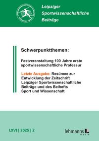 Produktbild: Leipziger Sportwissenschaftliche Beitr&auml;ge