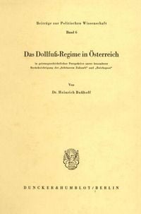 Produktbild: Das Dollfu&szlig;-Regime in &Ouml;sterreich