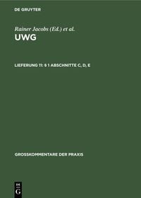 Produktbild: &sect; 1 Abschnitte C, D, E