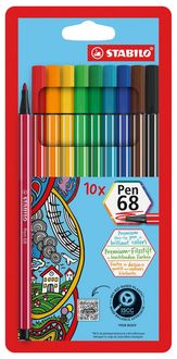 Produktbild: STABILO Premium-Filzstift - Pen 68 - 10er Pack - mit 10 verschiedenen Farben
