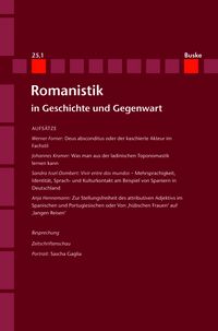Produktbild: Romanistik in Geschichte und Gegenwart 25,1