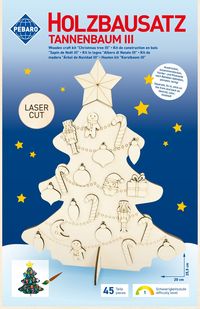 Produktbild: PEBARO 845/2L - Holzbausatz Tannenbaum III Lasercut, 45 Teile, Holzkonstruktion zum Zusammenstecken