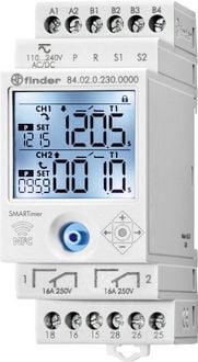 Produktbild: Finder 84.02.0.230.0000 84.02.0.230.0000 Zeitschaltuhr f&uuml;r Hutschiene 230 V/AC 1 St. 2 Wechsler