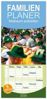 Produktbild: Familienplaner 2026 - Maibaum aufstellen mit 5 Spalten (Wandkalender, 21 x 45 cm) CALVENDO