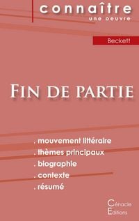 Produktbild: Fiche de lecture Fin de partie de Samuel Beckett (Analyse litt&eacute;raire de r&eacute;f&eacute;rence et r&eacute;sum&eacute; complet)