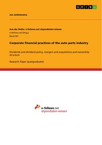 Produktbild: Corporate financial practices of the auto parts industry