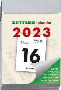 Bild vom Artikel Tagesabreißkalender S 2023 - 4,1x5,9 cm - 1 Tag auf 1 Seite - mit Sudokus, Rezepten, Rätseln uvm. auf den Rückseiten - Bürokalender 301-0000 vom Autor 