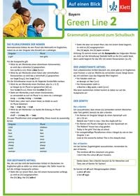 Green Line 2 Bayern Klasse 6 - Auf einen Blick. Grammatik passend zum Schulbuch - Klappkarte (6 Seiten)