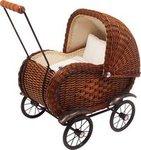 Bild vom Artikel Small foot 8762 - Puppenwagen Elisabeth, Retro-Design, Metall/Korbgeflecht, braun, Griffhöhe 52cm vom Autor 