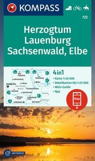 Produktbild: KOMPASS Wanderkarte 722 Herzogtum Lauenburg, Sachsenwald, Elbe 1:50.000