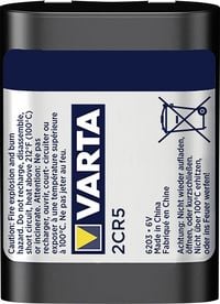 Produktbild: Varta LITHIUM Cylindrical 2CR5 Bli 1 Fotobatterie 2CR5 Lithium 1400 mAh 6 V 1 St.