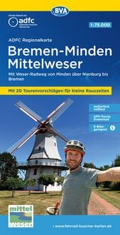Produktbild: BVA ADFC Regionalkarte Bremen-Minden Mittelweser 1:75.000