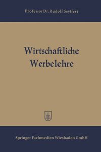 Produktbild: Wirtschaftliche Werbelehre