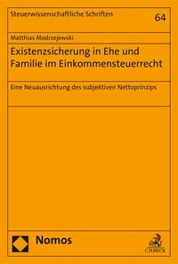 Produktbild: Existenzsicherung in Ehe und Familie im Einkommensteuerrecht