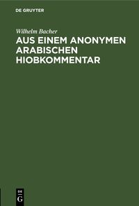 Produktbild: Aus einem anonymen arabischen Hiobkommentar