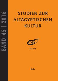 Produktbild: Studien zur Alt&auml;gyptischen Kultur Band 45