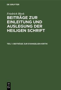 Produktbild: Beitr&auml;ge zur Evangelien-Kritik