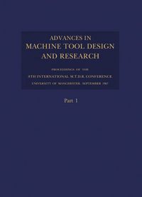 Produktbild: Advances in Machine Tool Design and Research 1967