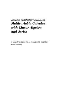 Produktbild: Answers to Selected Problems in Multivariable Calculus with Linear Algebra and Series