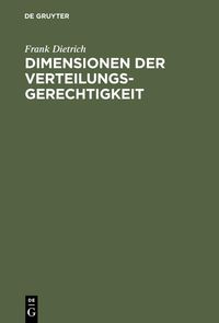 Produktbild: Dimensionen der Verteilungsgerechtigkeit
