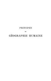 Produktbild: Principes de geographie humaine