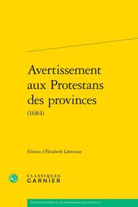 Produktbild: Avertissement aux Protestans des Provinces (1684)