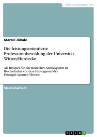 Produktbild: Die leistungsorientierte Professorenbesoldung der Universit&auml;t Witten/Herdecke