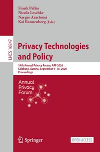 Produktbild: Privacy Technologies and Policy