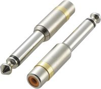 Produktbild: SpeaKa Professional SP-6672048 KCA-635 Klinke / Cinch Audio Adapter [1x Klinkenstecker 6.35 mm - 1x Cinch-Buchse] Silber