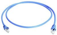 Produktbild: Teleg&auml;rtner 100008031 RJ45 Patchkabel CAT 6a S/FTP 0.25m Blau Flammwidrig, mit Rastnasenschutz, Paarschirm, doppelt geschirmt