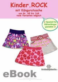 Produktbild: Kinder.Rock Schnittmuster mit K&auml;ngurutasche f&uuml;r Gr. 68 bis 164 von firstloungeberlin