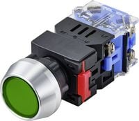 Produktbild: TRU COMPONENTS TC-9428124 LAS0-L-11Z/G/12V Druckschalter 250 V 5 A 1 x Aus/Ein rastend Gr&uuml;n IP40 1 St.